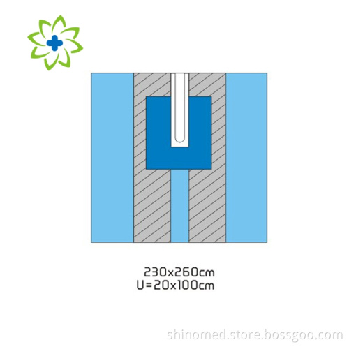 Medical Adhesive U-split Specialty Angiography Drape Pack